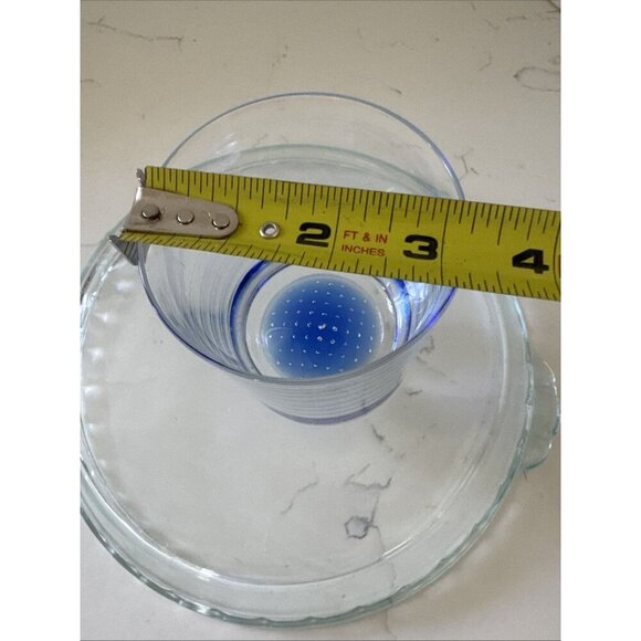 AMERICAN ATELIER OLD FASHIONED ROCKS COBALT BLUE CONTROLLED BUBBLE GLASSES - Picture 12 of 12